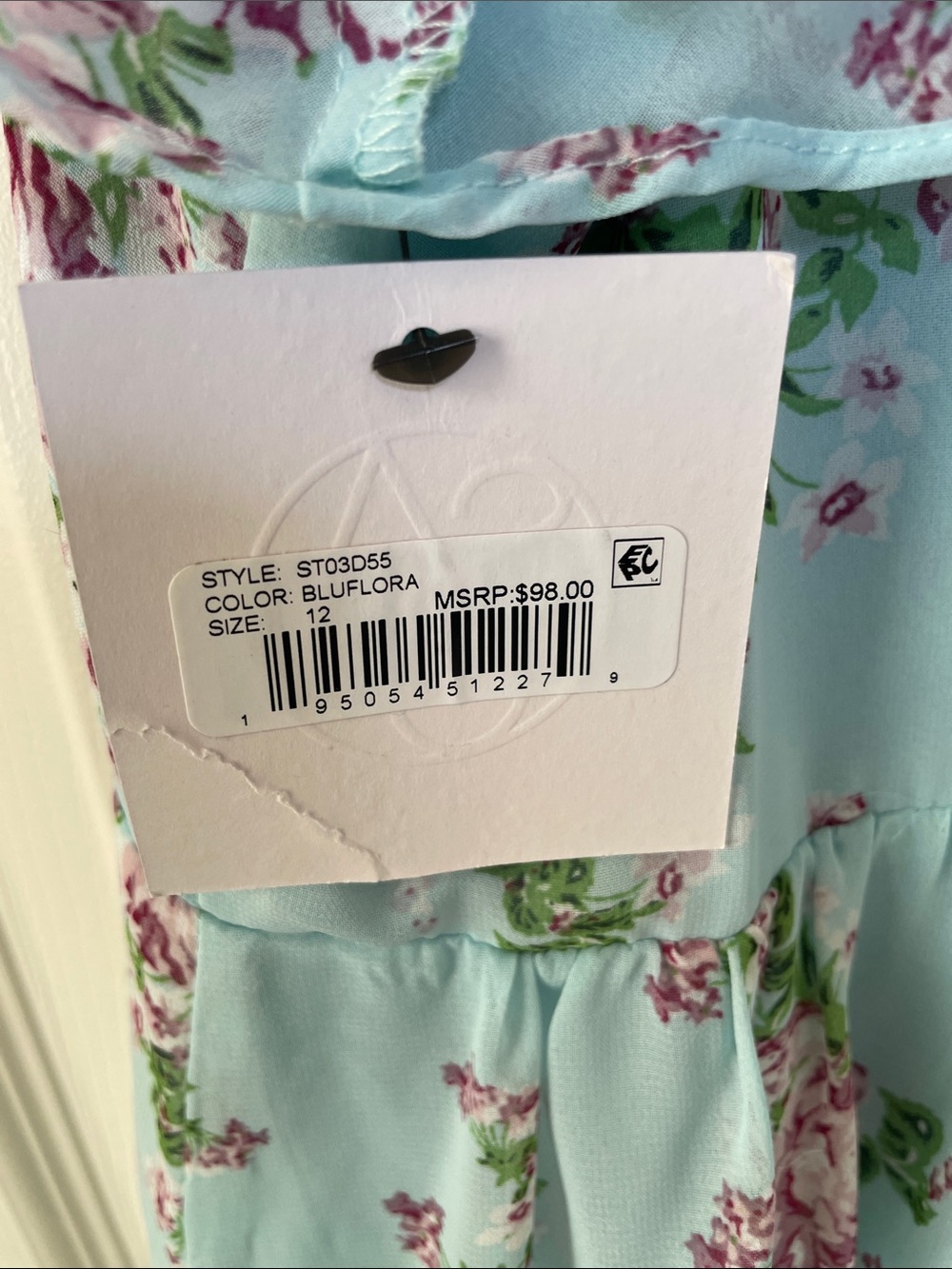 NWT Sage Collective Blue Floral Flutter Sleeve Dress 12 - Picture 5 of 12